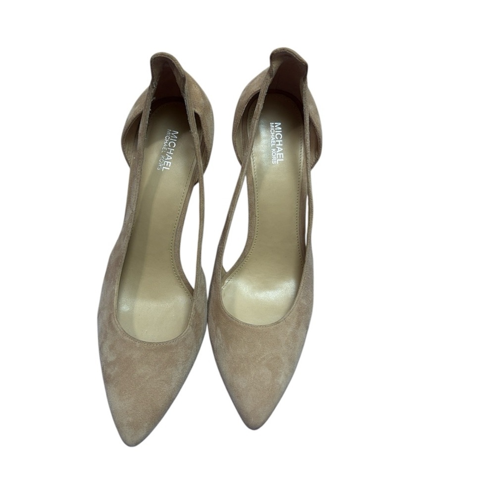 Michael Kors Taupe Suede Pointed-Toe Slingback Pumps